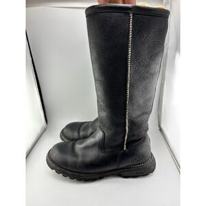 UGG Australia Sunburst Tall Black Leather Shearling Boots 5490 Womens 5